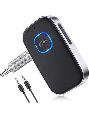 Wireless Bluetooth Car Adapter, Noise Cancelling 3.5mm AUX Receiver, Hands-Free
